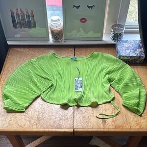 Lime Green Women's Top Gabriella karefa Johnson size xxl nwt